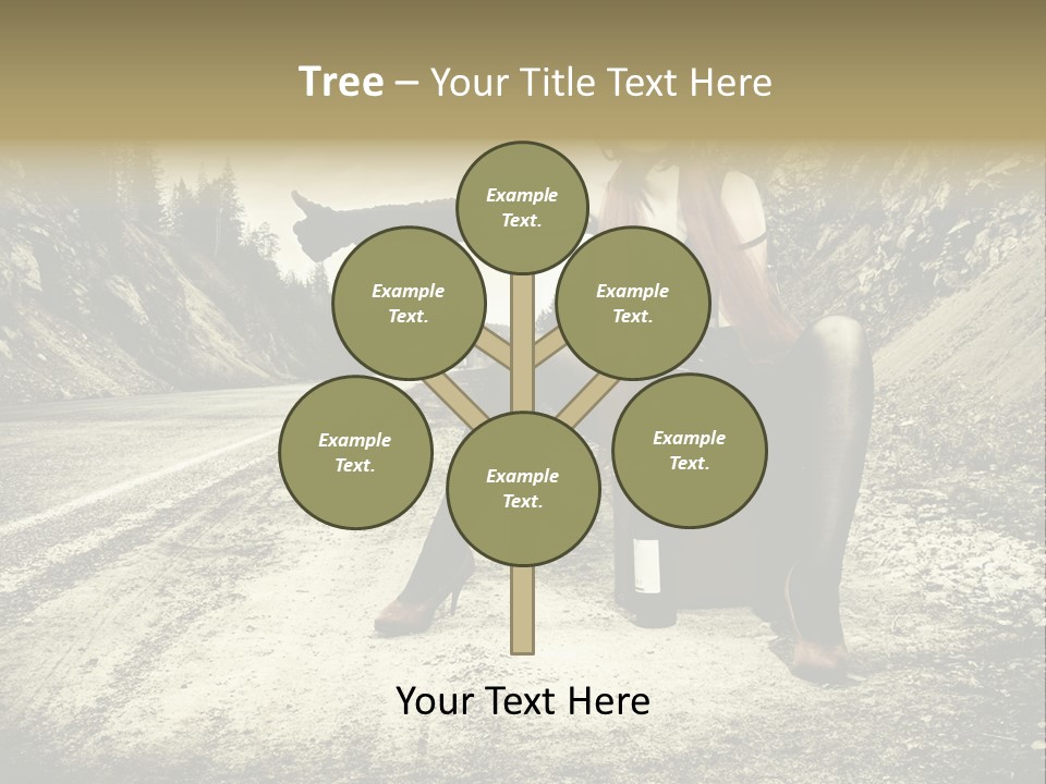 Girl With Suitcase PowerPoint Template