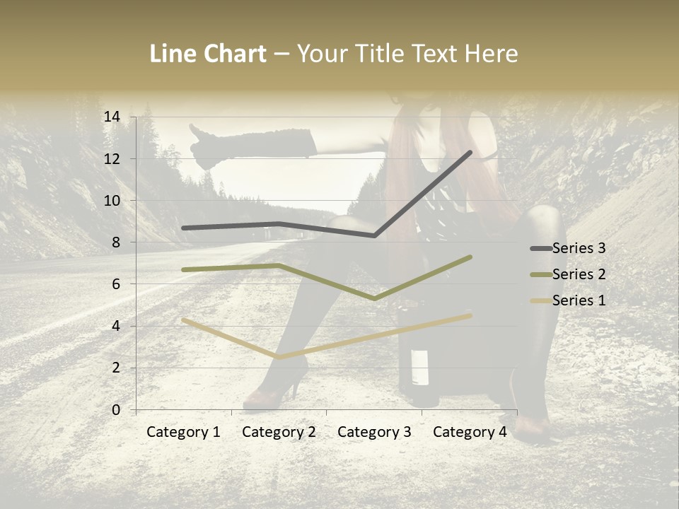 Girl With Suitcase PowerPoint Template