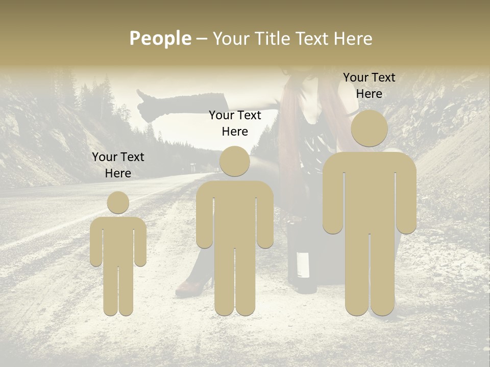 Girl With Suitcase PowerPoint Template