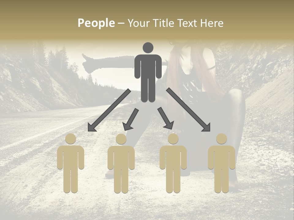 Girl With Suitcase PowerPoint Template