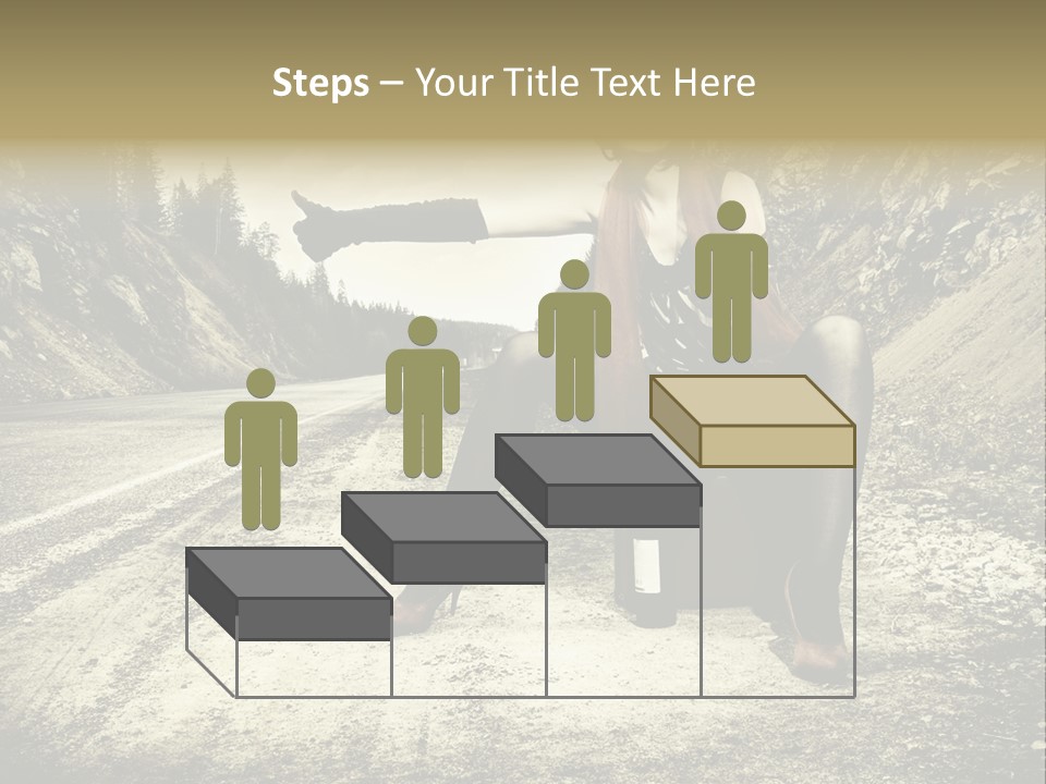 Girl With Suitcase PowerPoint Template