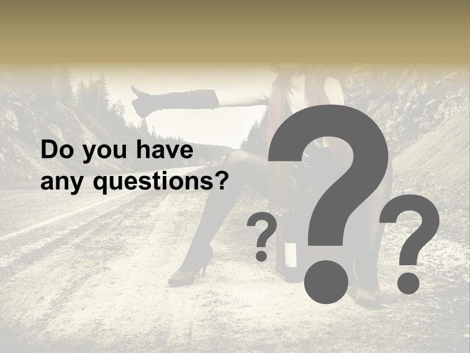 Girl With Suitcase PowerPoint Template