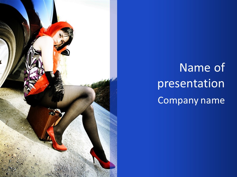 Street Female Person PowerPoint Template