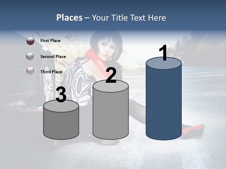 Girl Hippie Road PowerPoint Template