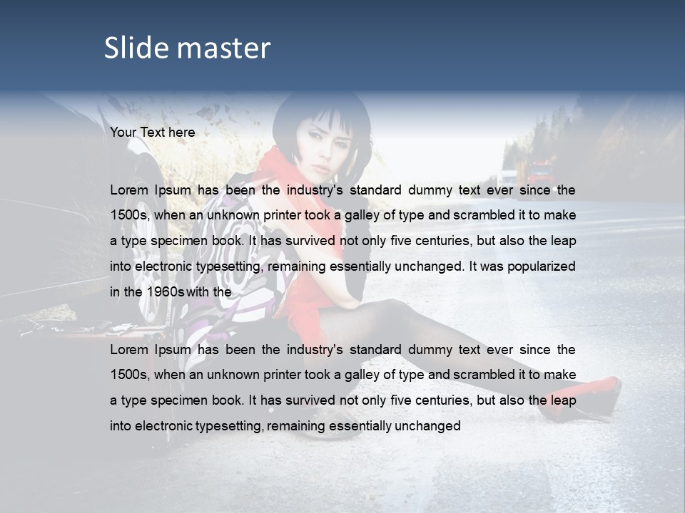 Girl Hippie Road PowerPoint Template