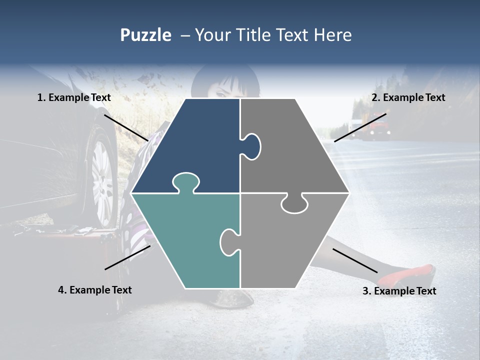 Girl Hippie Road PowerPoint Template