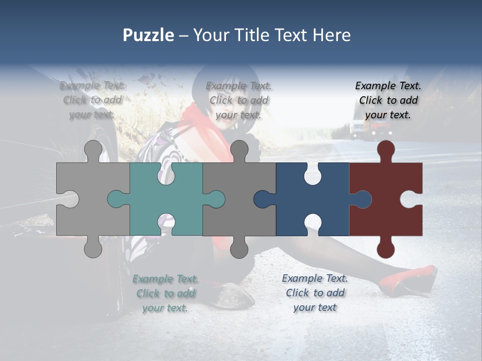 Girl Hippie Road PowerPoint Template