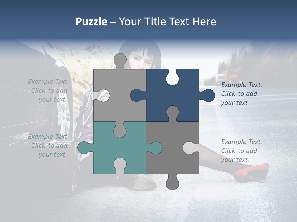 Girl Hippie Road PowerPoint Template