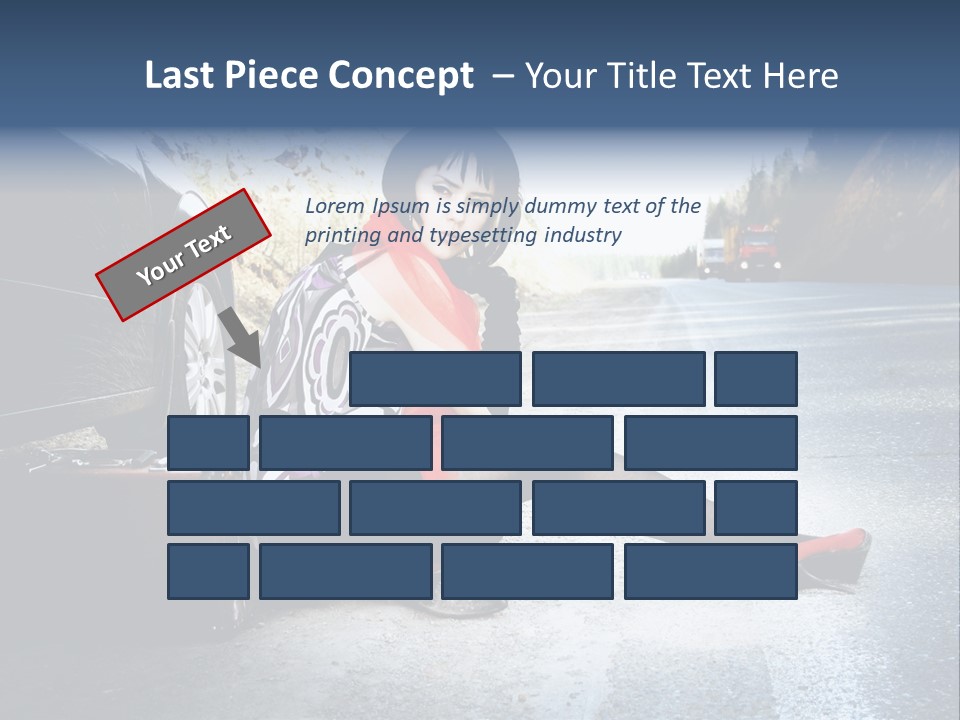 Girl Hippie Road PowerPoint Template