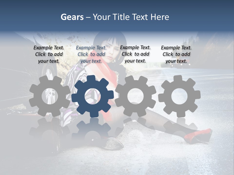 Girl Hippie Road PowerPoint Template