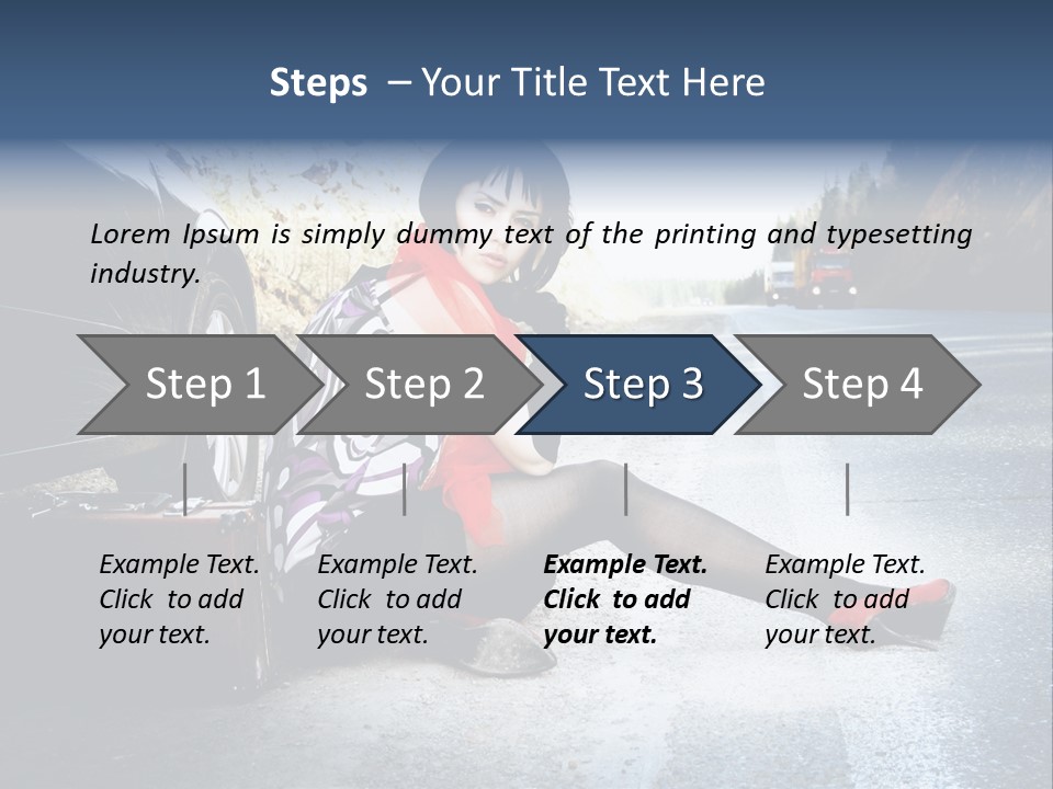Girl Hippie Road PowerPoint Template