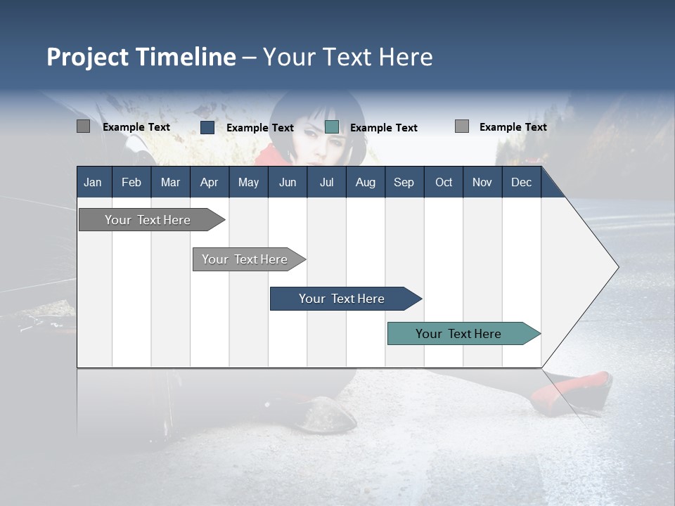 Girl Hippie Road PowerPoint Template