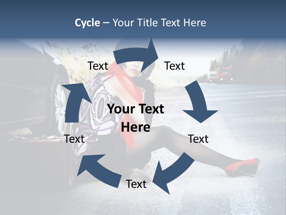 Girl Hippie Road PowerPoint Template