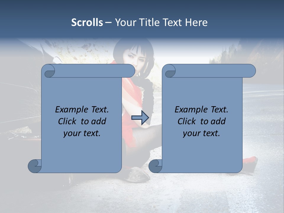 Girl Hippie Road PowerPoint Template