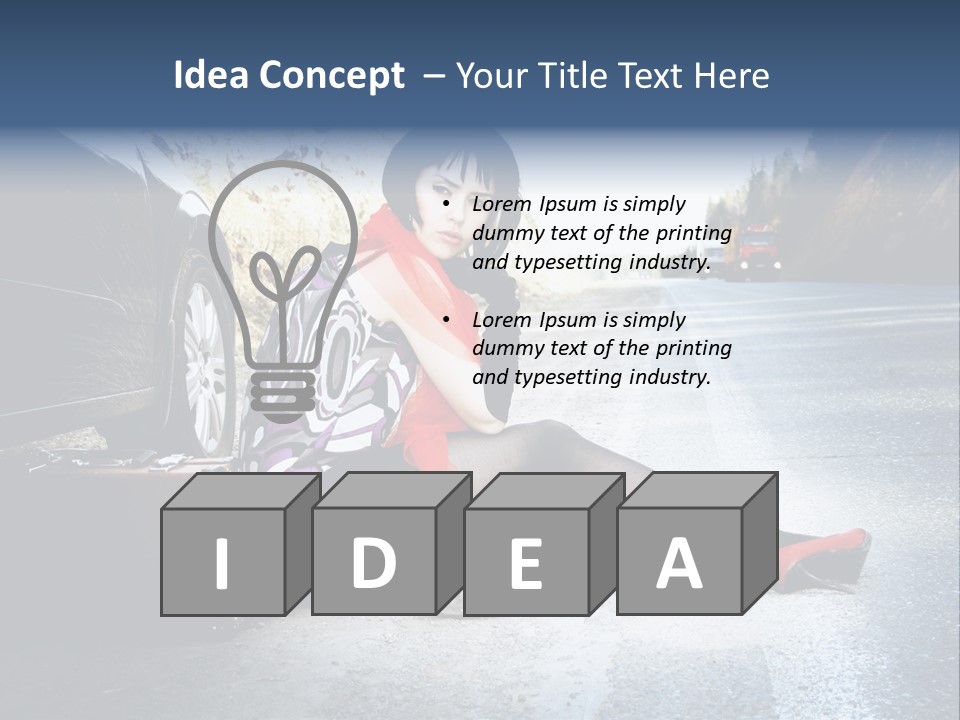 Girl Hippie Road PowerPoint Template