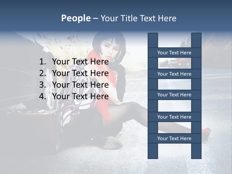 Girl Hippie Road PowerPoint Template
