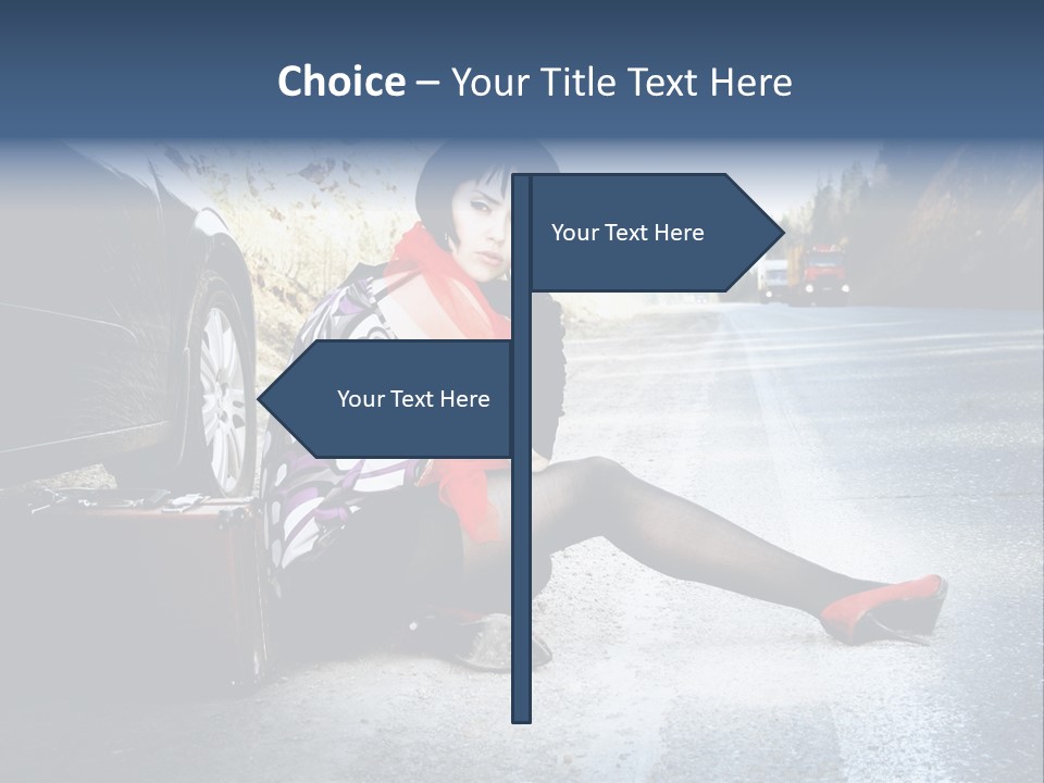 Girl Hippie Road PowerPoint Template