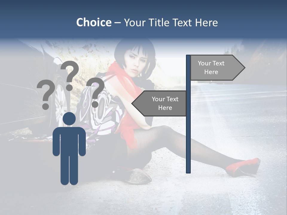 Girl Hippie Road PowerPoint Template