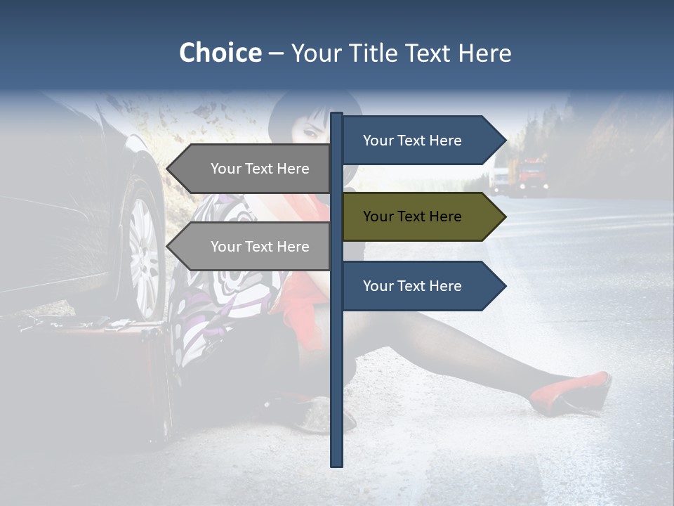 Girl Hippie Road PowerPoint Template