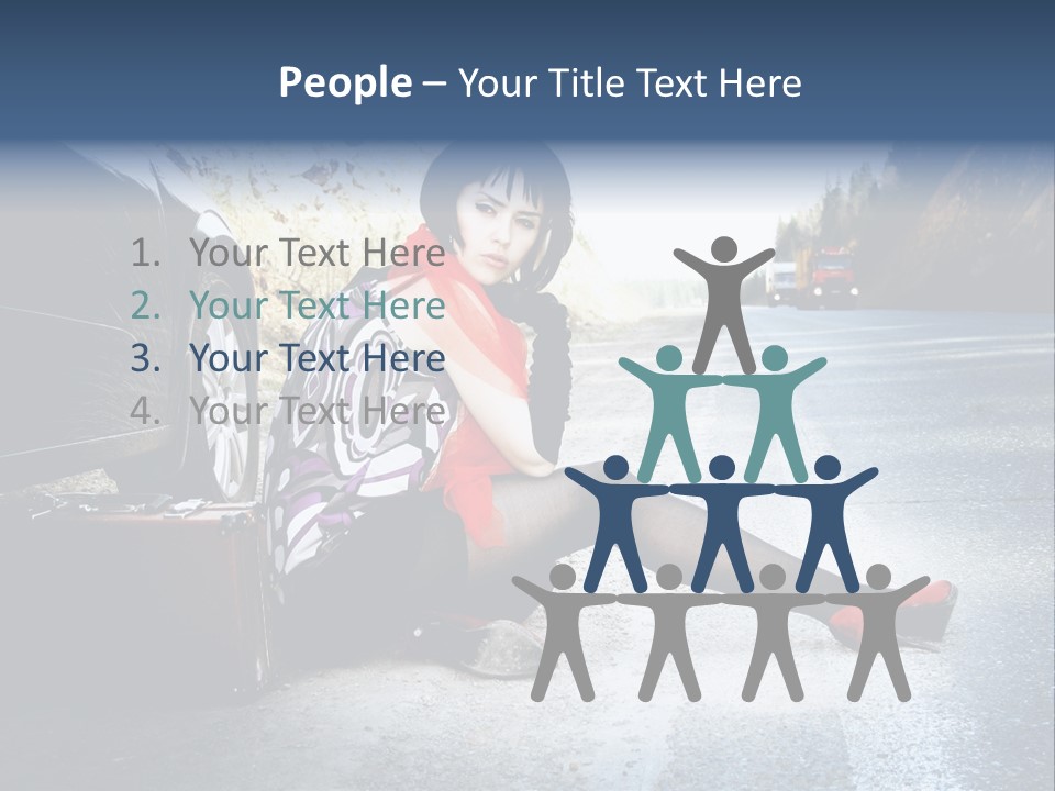 Girl Hippie Road PowerPoint Template
