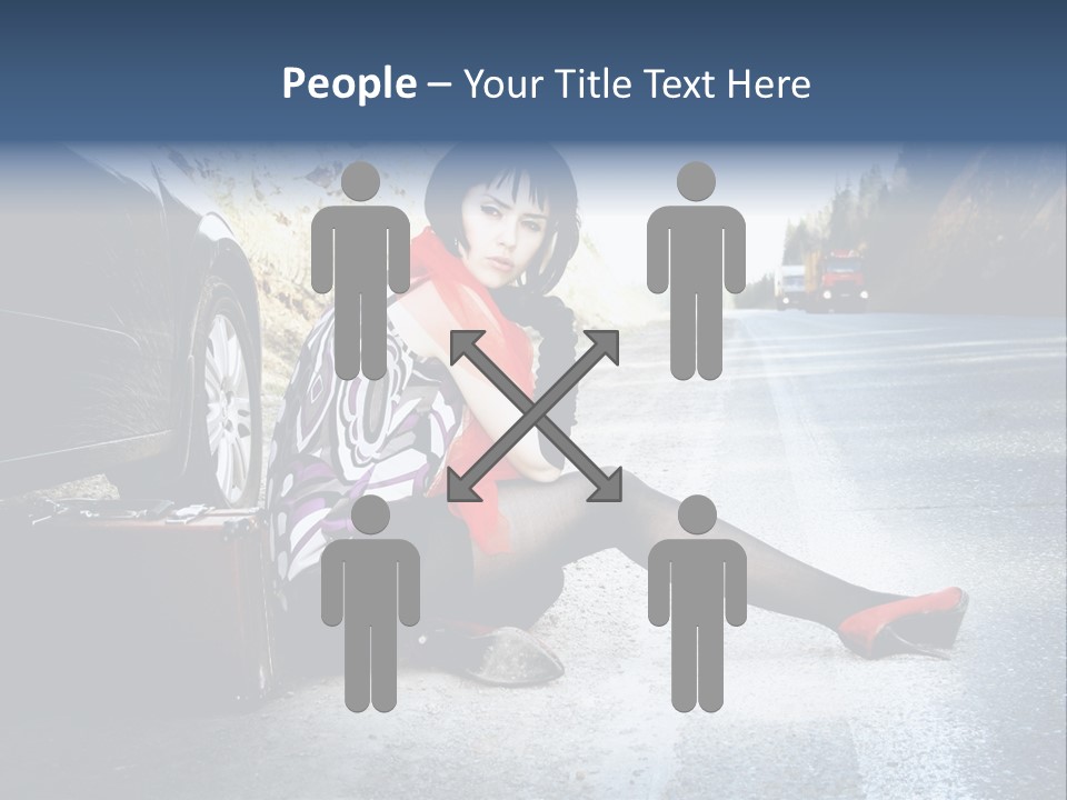 Girl Hippie Road PowerPoint Template