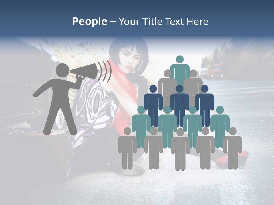 Girl Hippie Road PowerPoint Template