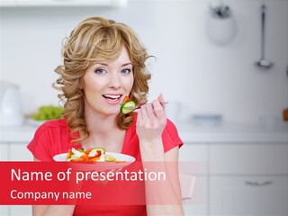 Woman In The Kitchen PowerPoint Template