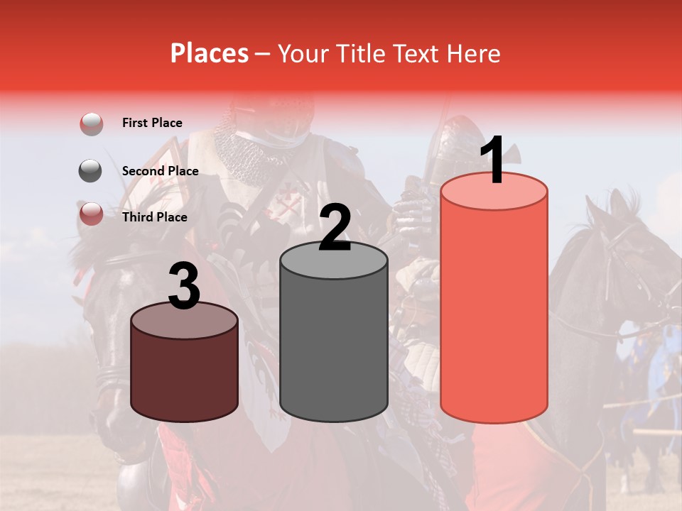 Knight With Sword On Horse PowerPoint Template