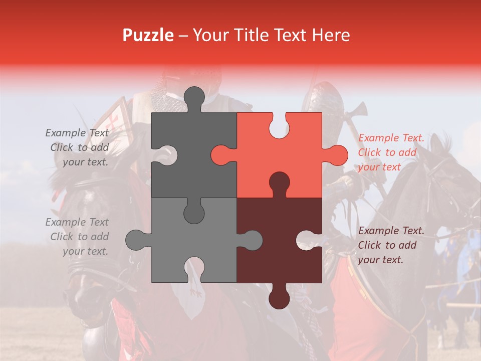 Knight With Sword On Horse PowerPoint Template
