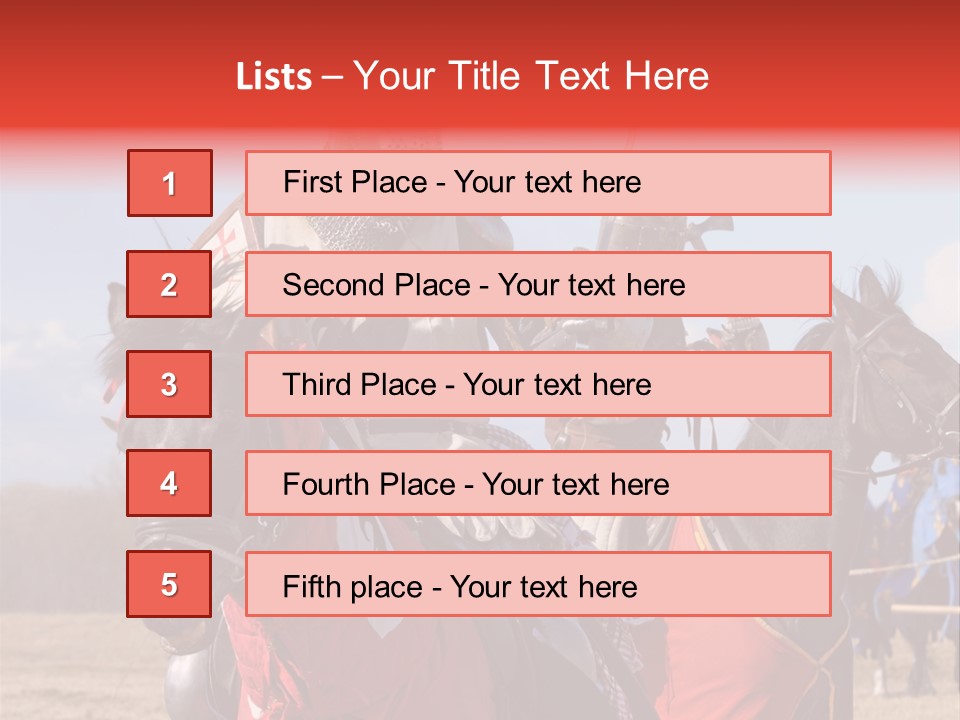 Knight With Sword On Horse PowerPoint Template