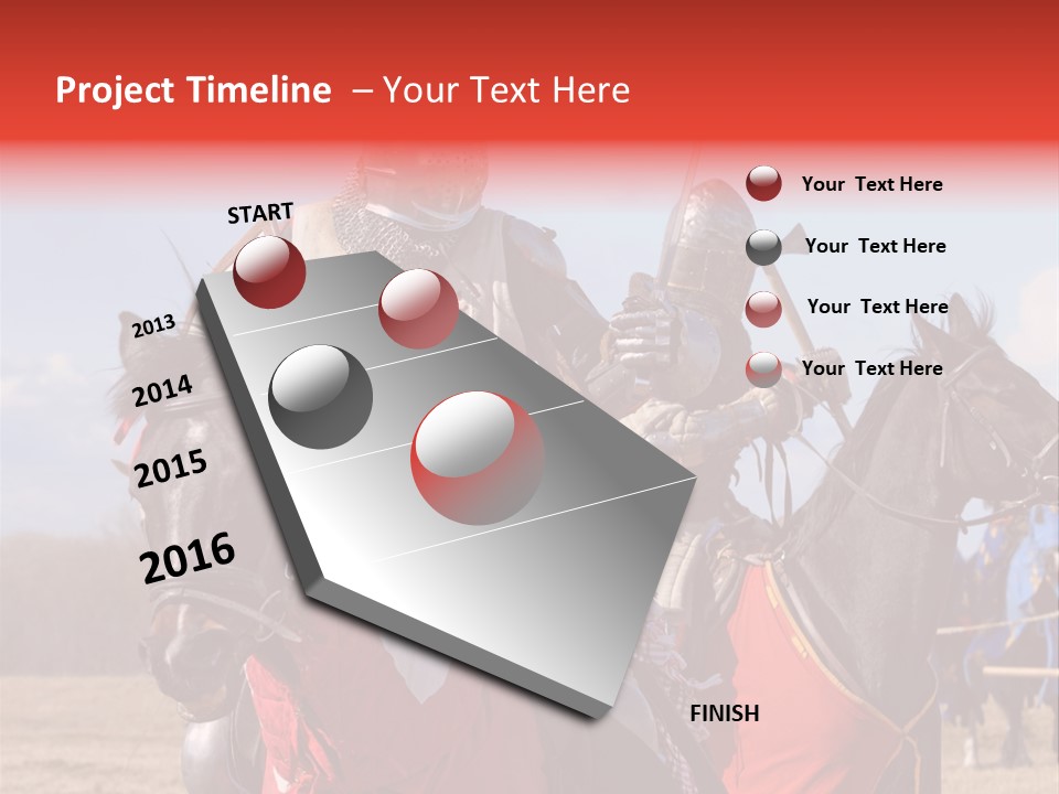 Knight With Sword On Horse PowerPoint Template