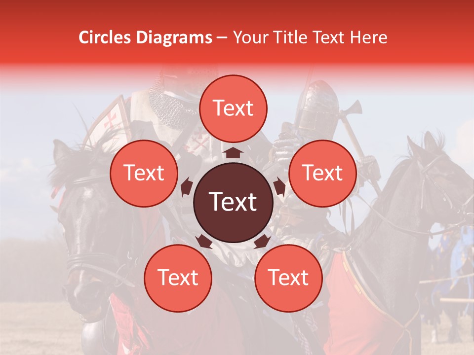 Knight With Sword On Horse PowerPoint Template