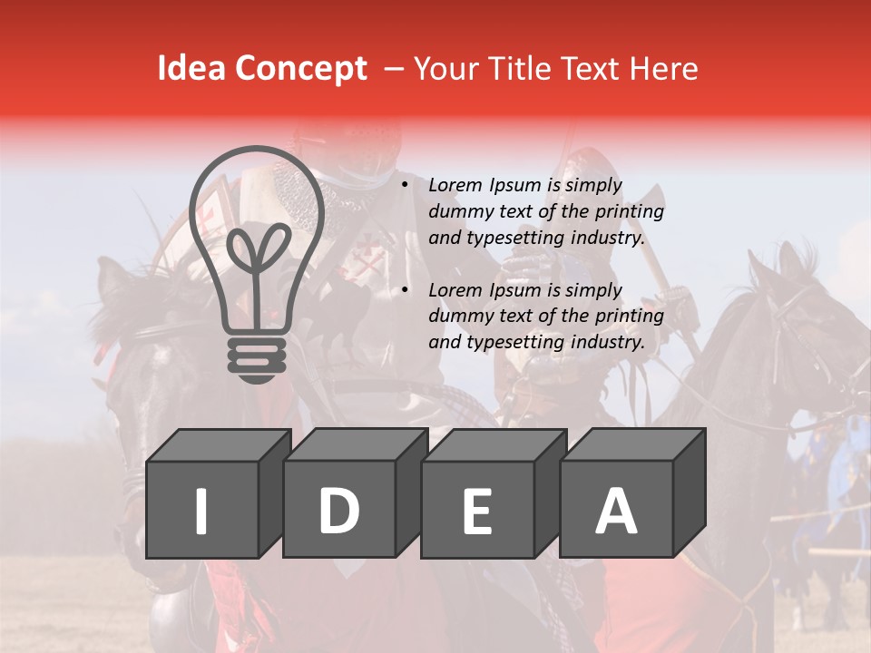 Knight With Sword On Horse PowerPoint Template