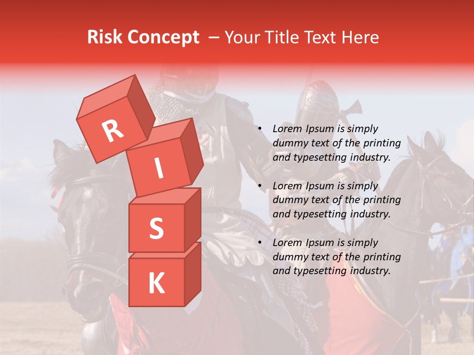 Knight With Sword On Horse PowerPoint Template