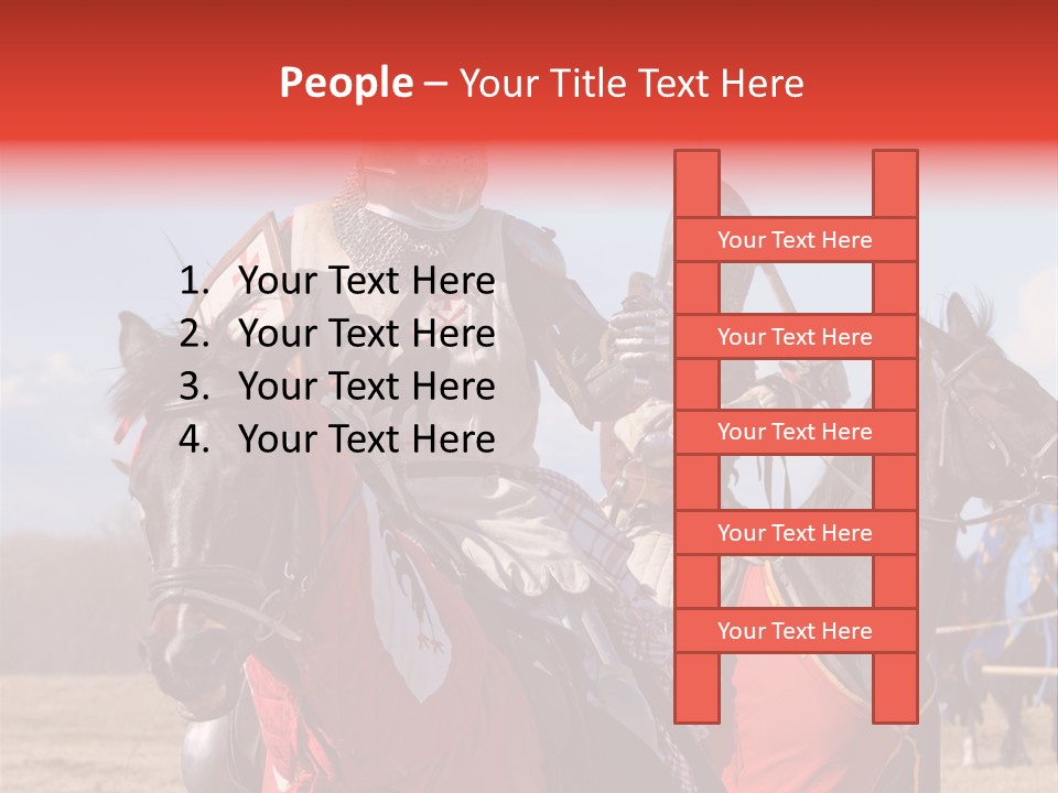 Knight With Sword On Horse PowerPoint Template