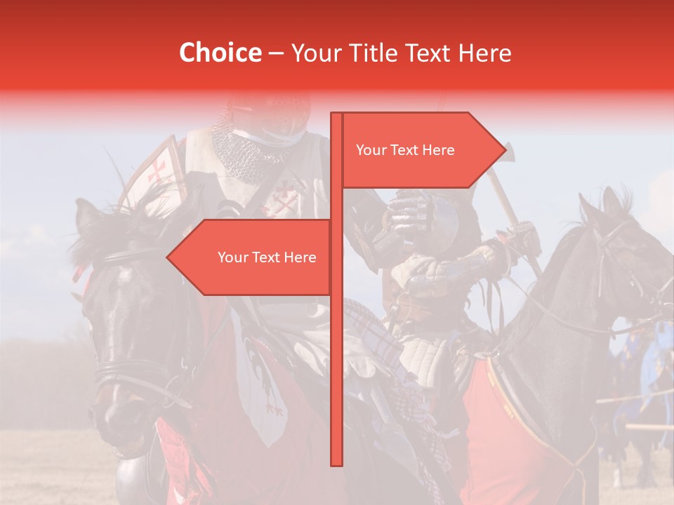 Knight With Sword On Horse PowerPoint Template