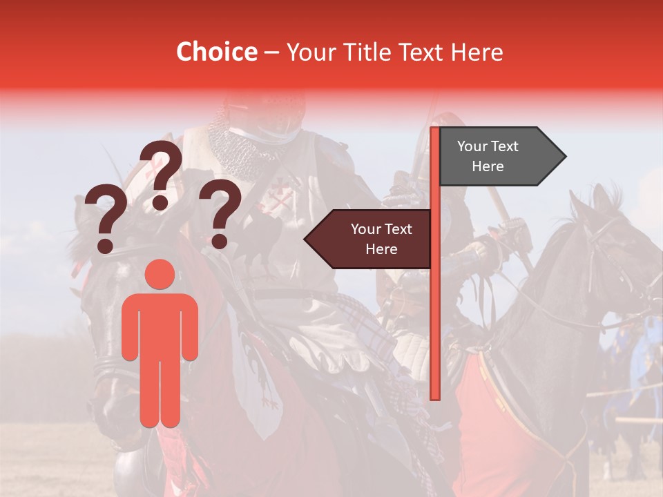 Knight With Sword On Horse PowerPoint Template
