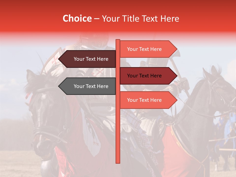 Knight With Sword On Horse PowerPoint Template