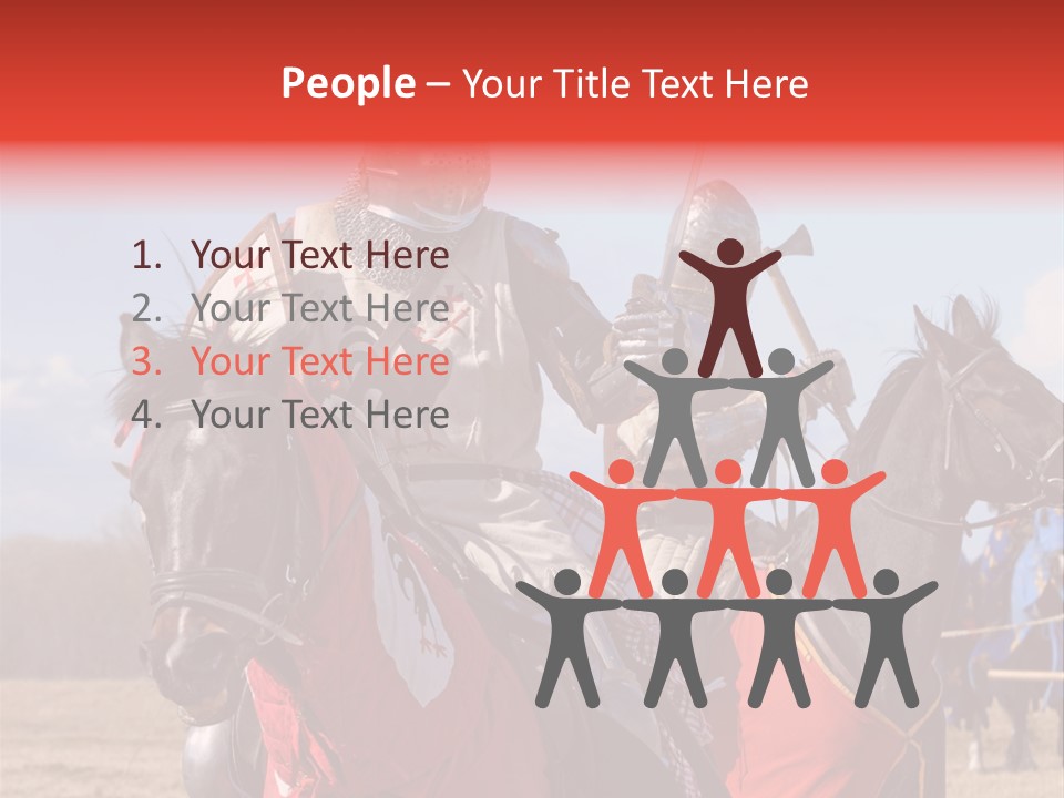 Knight With Sword On Horse PowerPoint Template