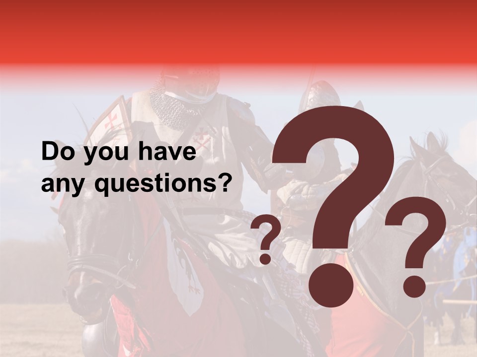 Knight With Sword On Horse PowerPoint Template