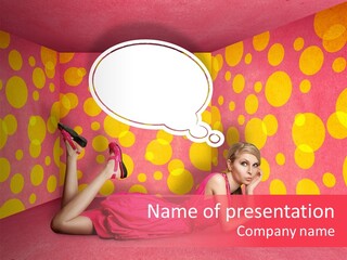 Blonde In Pink PowerPoint Template