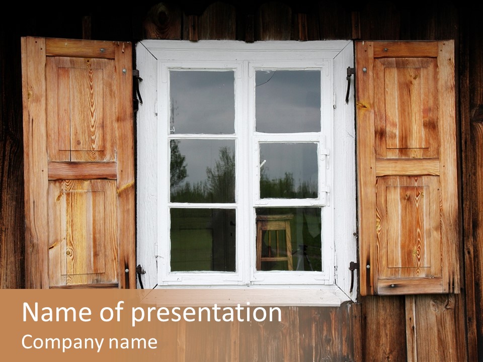 Old Wooden Window PowerPoint Template