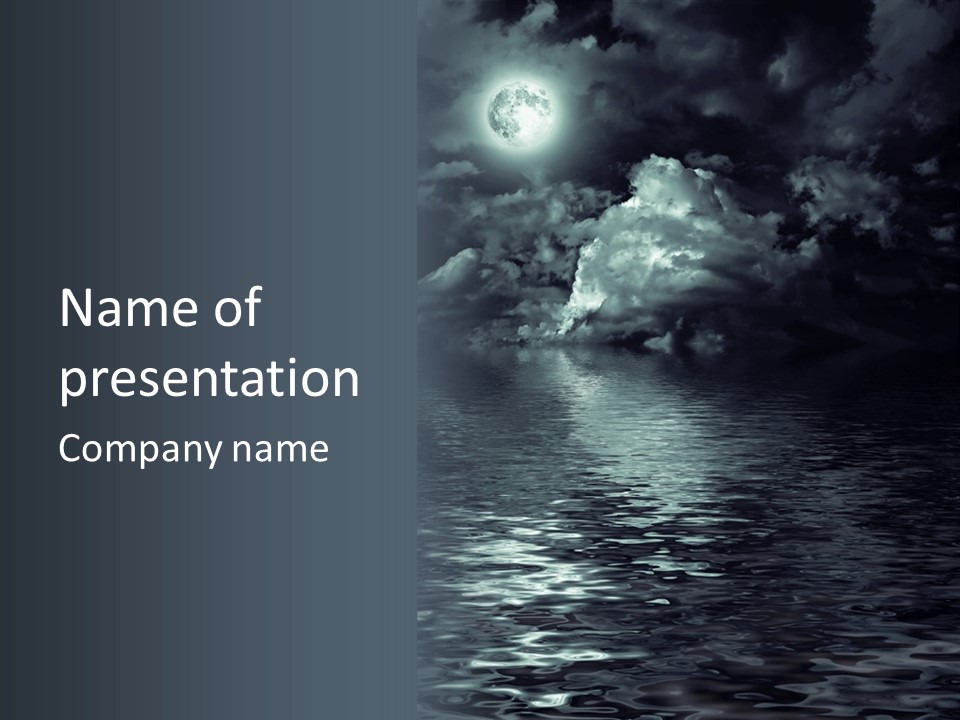 Night Lake Sky PowerPoint Template