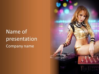 Beautiful Dj Girl PowerPoint Template