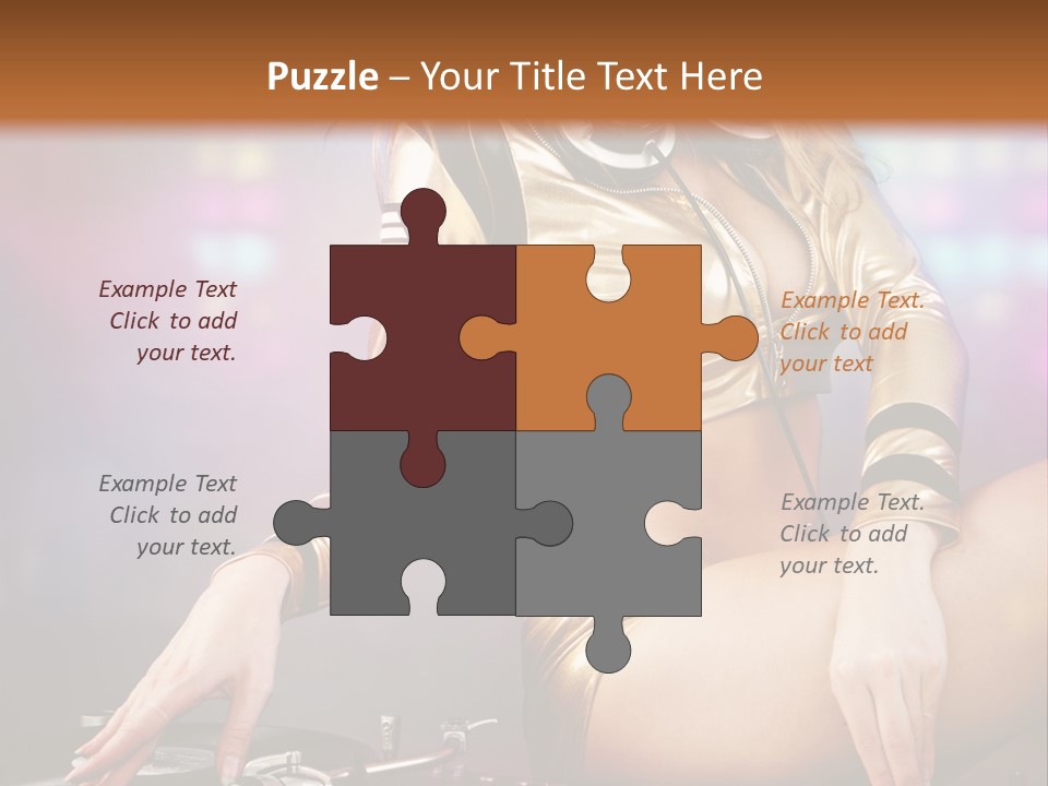 Beautiful Dj Girl PowerPoint Template