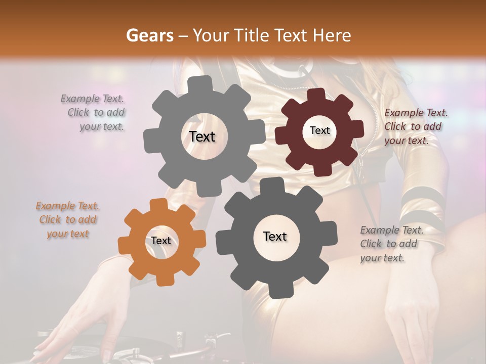 Beautiful Dj Girl PowerPoint Template