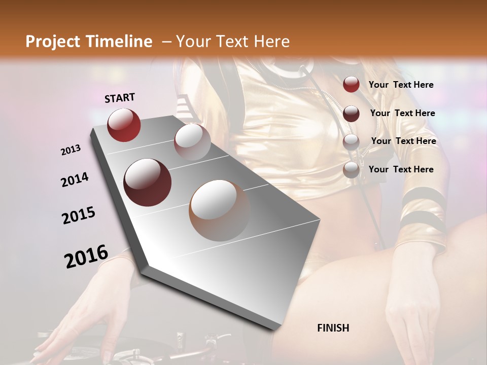 Beautiful Dj Girl PowerPoint Template