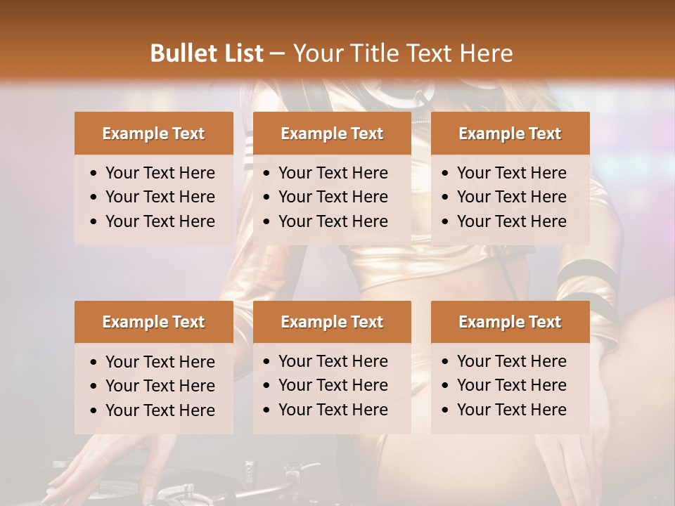 Beautiful Dj Girl PowerPoint Template