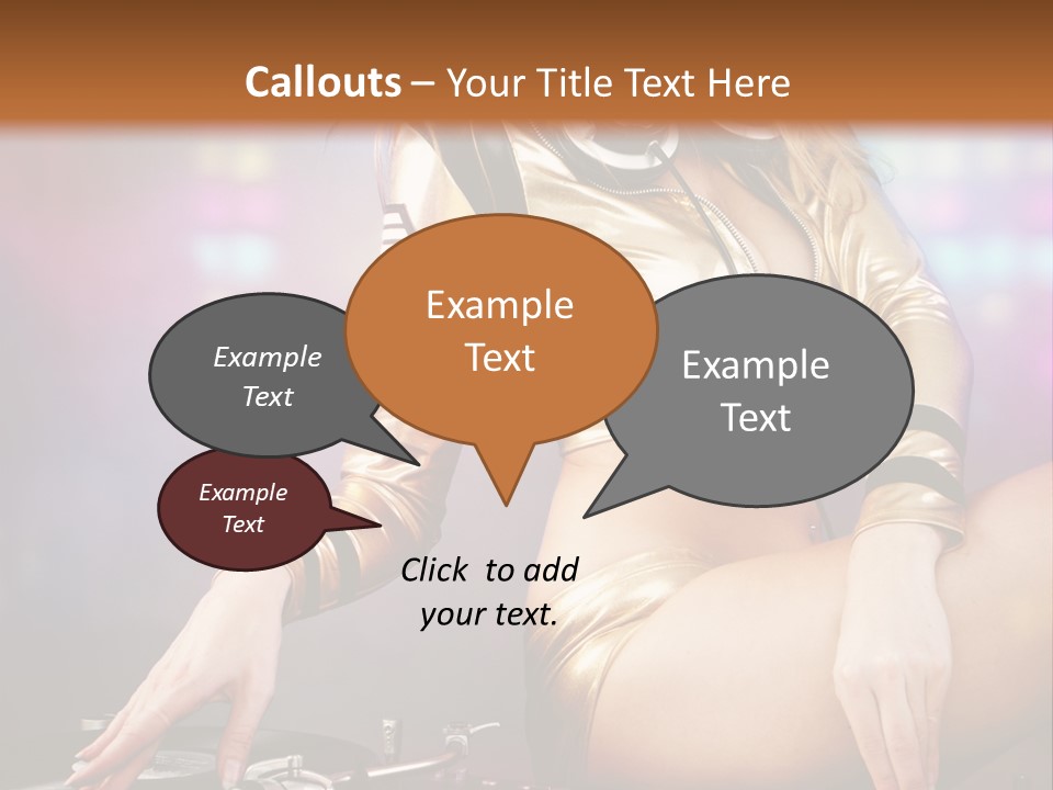 Beautiful Dj Girl PowerPoint Template