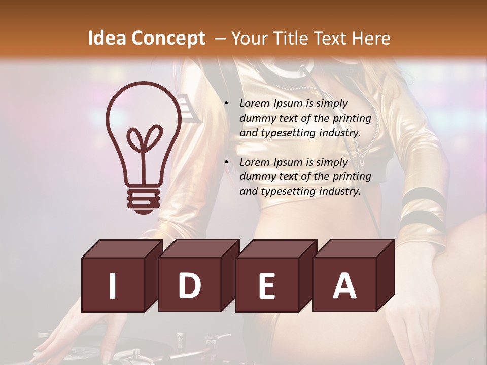 Beautiful Dj Girl PowerPoint Template